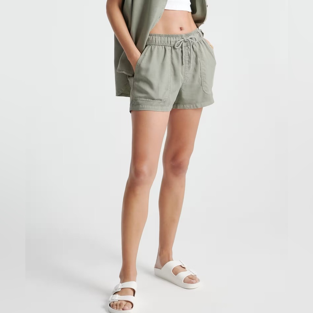 Quince Vintage Wash Tencel Utility Shorts